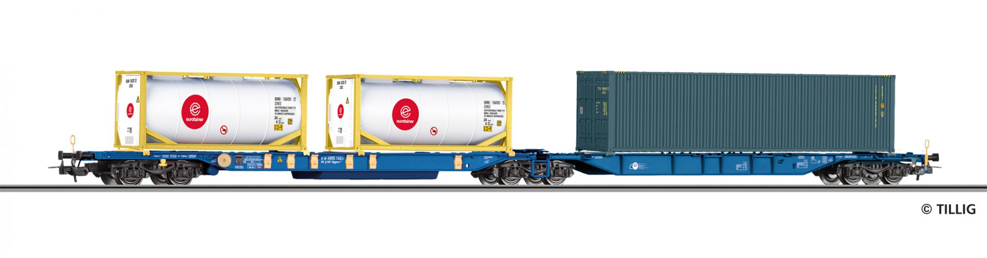 77082 | Container Car Sdggmrs 744 of the Eisenbahn Gesellschaft Potsdam mbH (EGP)