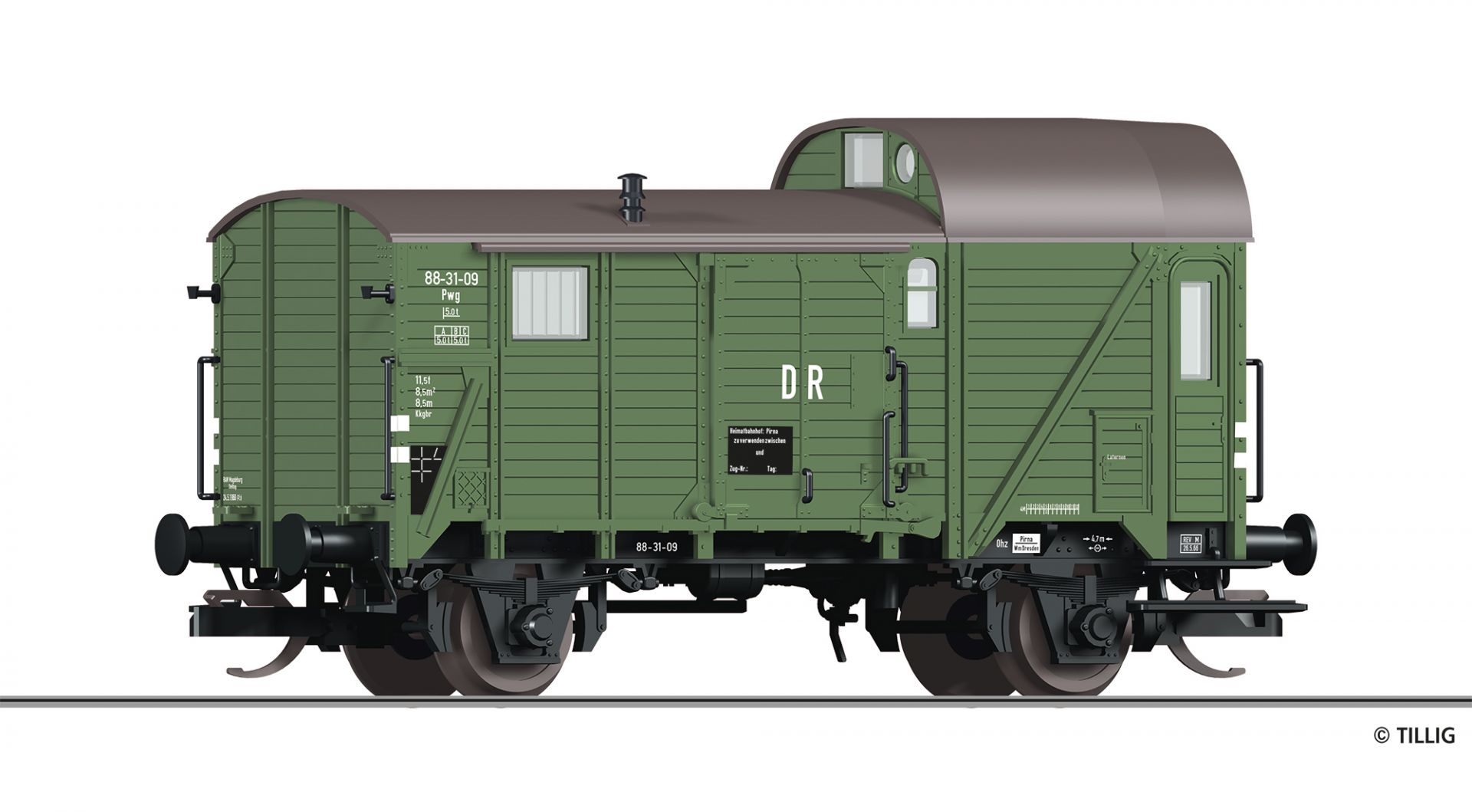 95903 | Güterzug-Packwagen, Pwg pr-14, DR