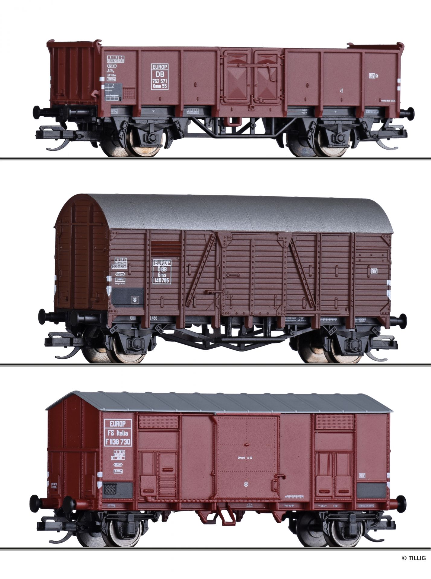 01001 | Güterwagenset FS, ÖBB, DB