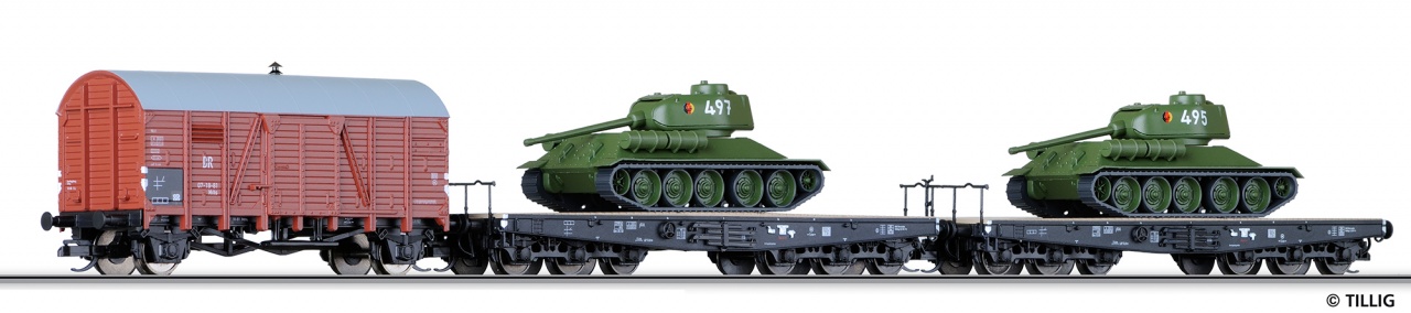 01627 | Güterwagenset Militärtransport DR -werksseitig ausverkauft-
