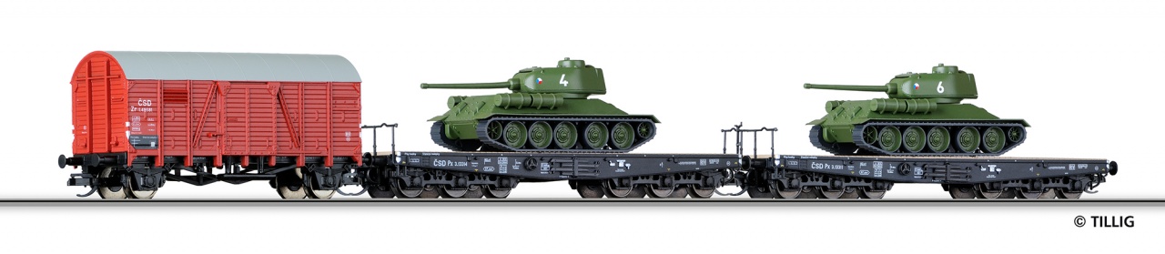 01628 | Güterwagenset Militärtransport CSD -werksseitig ausverkauft-